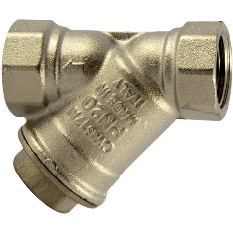 Riegler Schmutzfänger, Messing vernickelt, G 1 1/4, DN 32, MW 0,05 mm