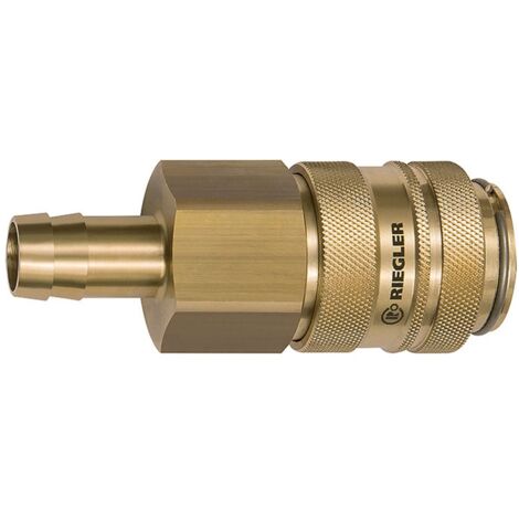 Riegler Schnellverschlusskupplung NW 19, Messing blank, Tülle LW 16
