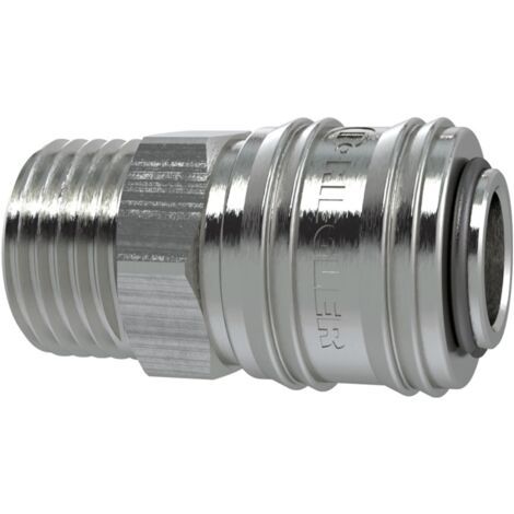 Riegler Schnellverschlusskupplung NW 7,2, Messing vernickelt, G 1/4 AG