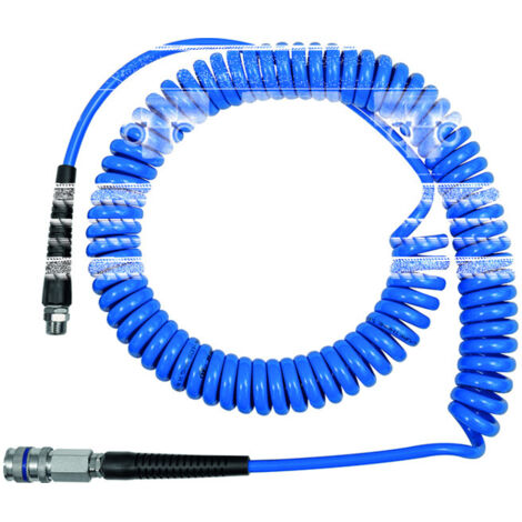 Riegler Spiralschlauch-Stahlkupplung-Set, PU, Schlauch-Ã¸ 10x6,5, 6,0 m