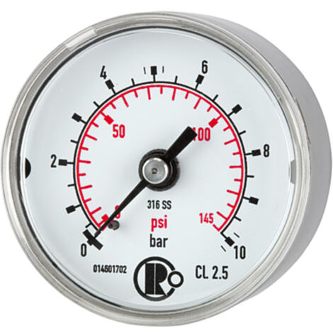 Riegler Standardmano, CrNi-Stahl, G 1/4 hinten zentr., 0 - 1,0 bar, Ø 50