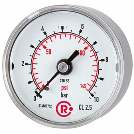 Riegler Standardmano, CrNi-Stahl, G 1/4 hinten zentr., 0 - 1,6 bar, Ø 40
