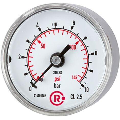 Riegler Standardmano, CrNi-Stahl, G 1/4 hinten zentr., 0 - 4,0 bar, Ø 50
