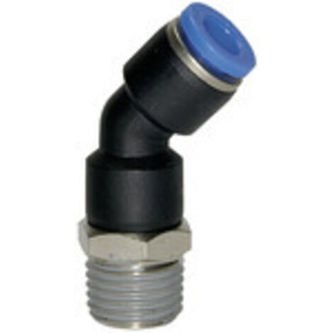 Riegler Steckverschraubung 45° »Blaue Serie«, drehbar, R 1/4 außen, Ã˜10mm