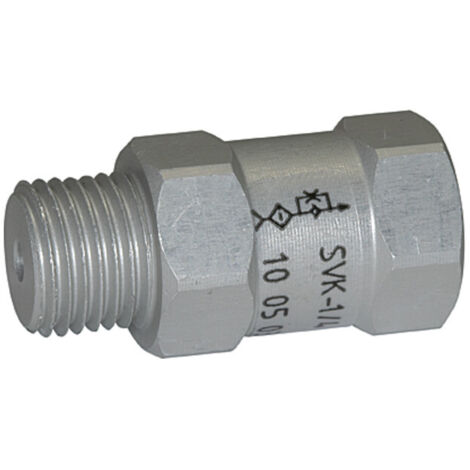 Riegler Strömungsventil, AG o., Alu, Kugelsitzven. pu = -0,3bar l/min 2,3