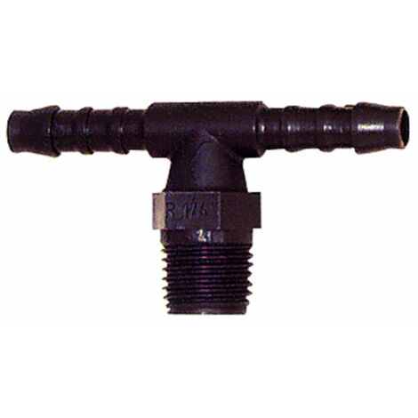 Riegler T-Einschraubstutzen, R 3/8 a., für Schlauch LW 10 mm, SW 17, PA 6