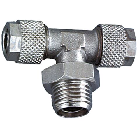 Riegler T-Einschraubverschraubung, drehbar, G 1/4 a., für Schlauch 10/8