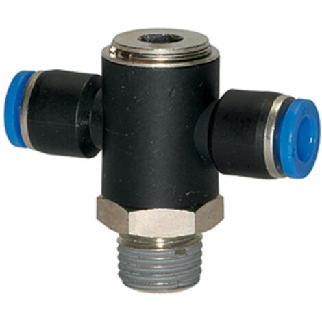 Riegler T-Steckverschraubung »Blaue Serie«, drehbar, R 3/8 außen, Ø 8 mm