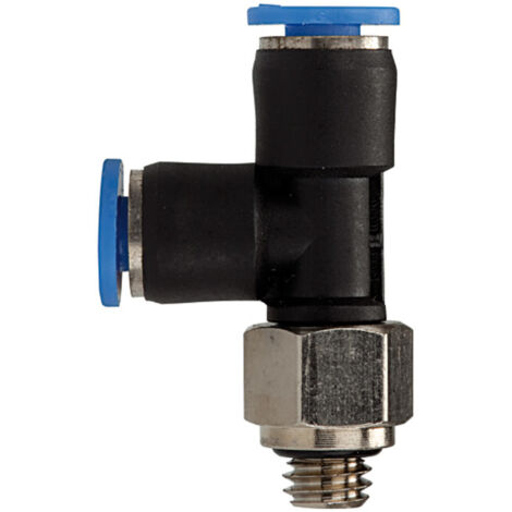 Riegler T-Steckverschraubung »Blaue Serie« mini, L-Form, drehbar, M5, PD-56