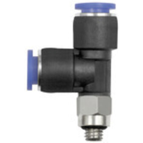 Riegler T-Steckverschraubung »Blaue Serie« mini, L-Form, drehbar, M6, 129.006-4M