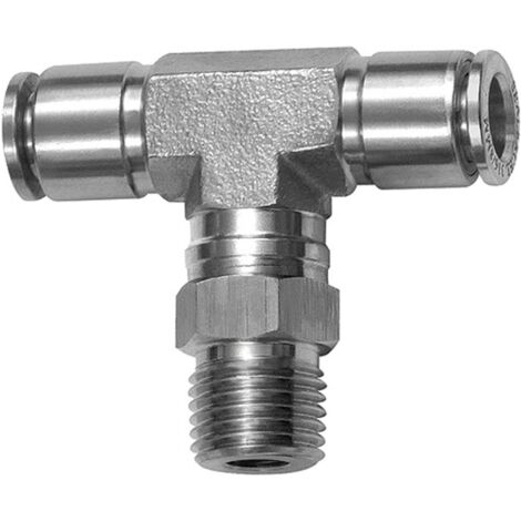 Riegler T-Steckverschraubung, drehbar, R 1/8 a., Schlauch-Ã˜ 8, ES 1.4404