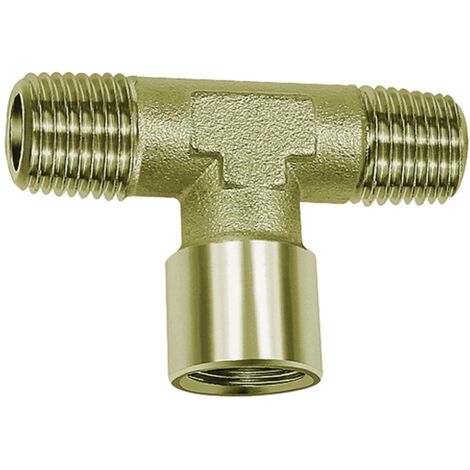 Riegler T-Stück, außen/innen/außen, G/R 3/4, SW 25, Messing vernickelt