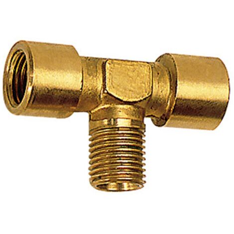 Riegler T-Stück, innen/außen/innen, G/R 1/2, SW 21, Messing blank