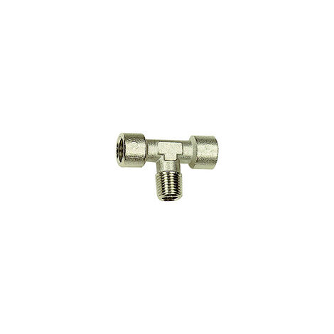 Riegler T-Stück, innen/außen/innen, G/R 1/8, SW 10, Messing vernickelt