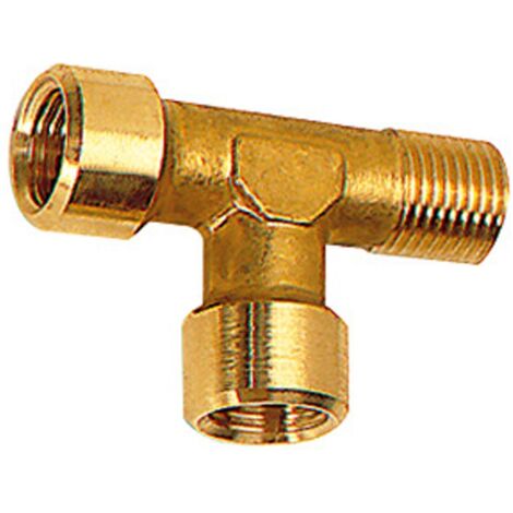 Riegler T-Stück, innen/innen/außen, G/R 3/4, SW 25, Messing blank