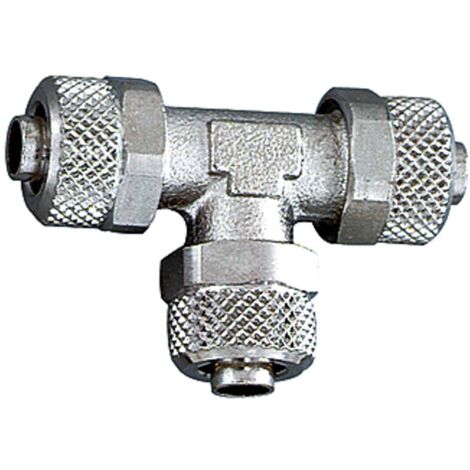 Riegler T-Verbinder, für Schlauch 10/8 mm, SW 12, Messing vernickelt