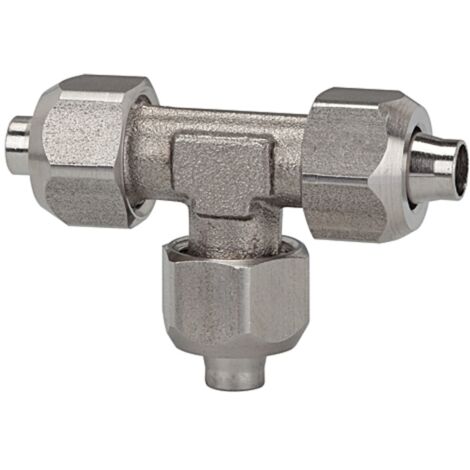 Riegler T-Verbinder, für Schlauch 10/8 mm, SW1 16, SW2 12, ES 1.4404
