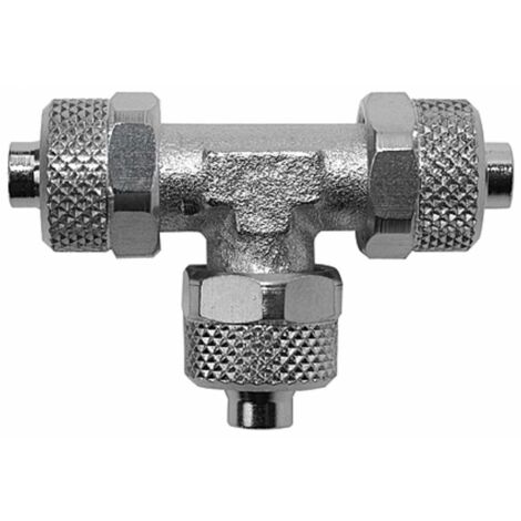 Riegler T-Verbinder »value line«, für Schlauch 10/8, Messing vernickelt