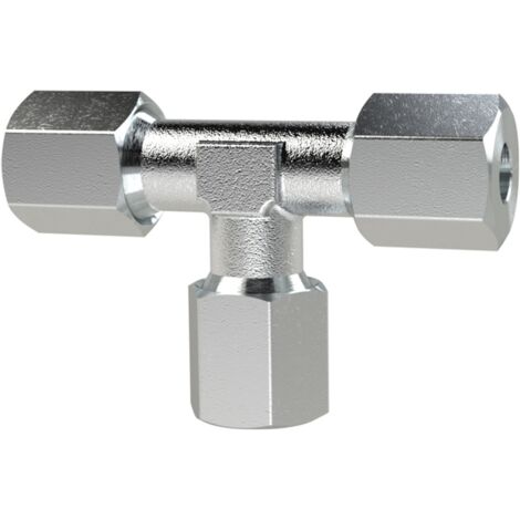 Riegler T-Verschraubung, Rohr-Außen-Ã˜ 12 mm, Stahl verzinkt, TV12SST