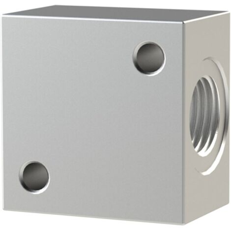 Riegler T-Verteiler, anflanschbar, G 3/8 Aluminium, SW 25