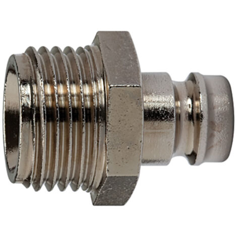 Riegler Temperier-Einstecknippel DN 6 mit AG, mit Absperrventil, G 1/4