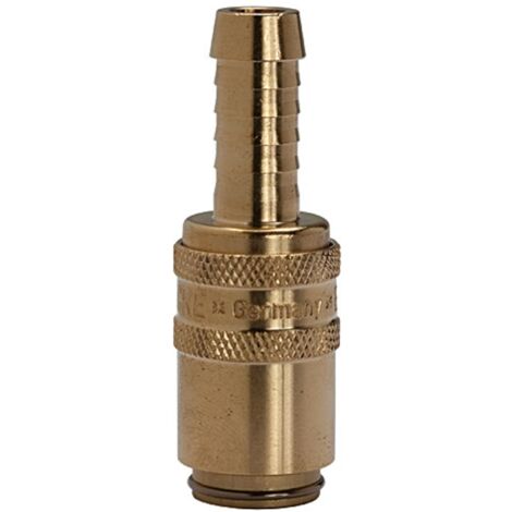 Riegler Temperierkupplung DN 6, Zapfen 9 mm, Absperrventil, Tülle gerade