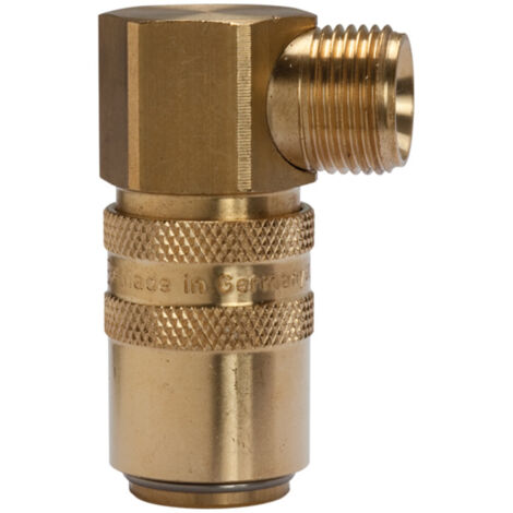 Riegler Temperierkupplung DN 9 mit Außengewindeanschluss, G 3/8 90°