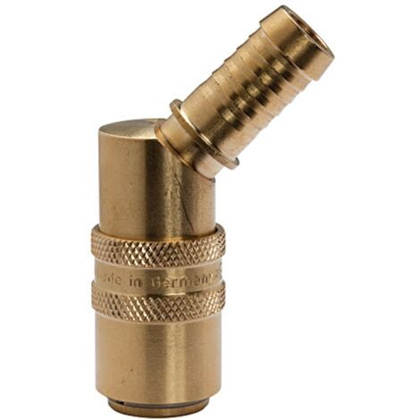 Riegler Temperierkupplung DN 9, Zapfen 13 mm, Absperrventil, Tülle 45°