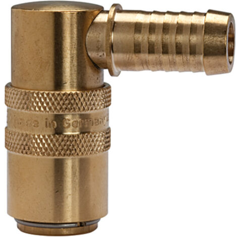 Riegler Temperierkupplung DN 9, Zapfen 13 mm, Absperrventil, Tülle 90°
