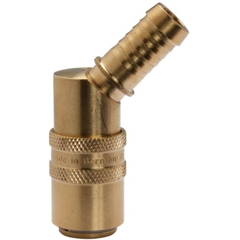 Riegler Temperierkupplung DN 9, Zapfen 13 mm, Schlauchtülle 45°