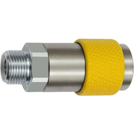 Riegler Unv. Dreh-Sicherheitskupplung NW 6, ISO 6150 C, G 1/4 AG, gelb