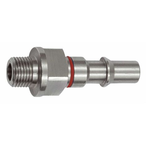 Riegler Unverwechselbarer Nippel NW 6, ISO 6150 C, G 1/4 AG, rot