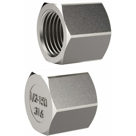 Riegler Verschlusskappe, Sechskant, G 1/4, SW 16, Edelstahl 1.4408