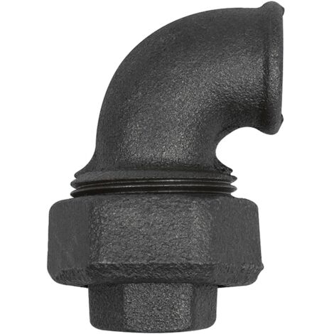 Riegler Verschr. Bogen 95, flachdicht., IG/IG Rp 1/2, Temperg. schwarz