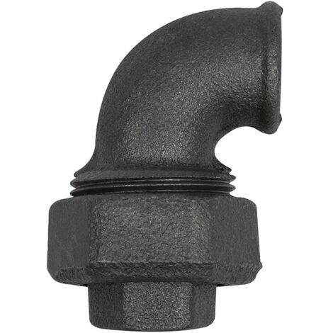 Riegler Verschr. Bogen 95, flachdicht., IG/IG Rp 1/2, Temperg. schwarz