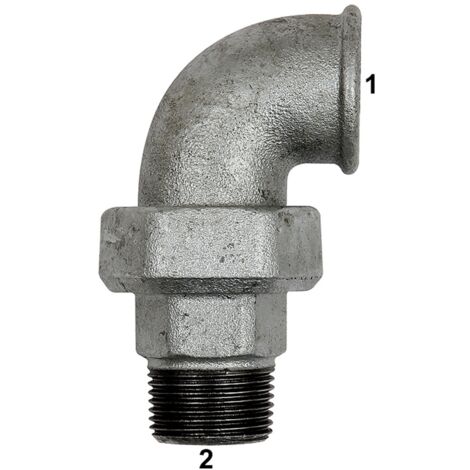 Riegler Verschraubung Bogen 98, IG/AG, Rp 1/2, R 1/2, schw. Temperguss