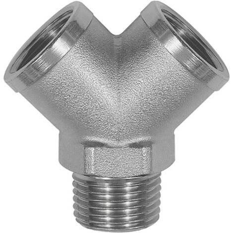 Riegler Verteiler, 2fach, R 1/4 AG, Abgänge 2 x G 1/4 IG, Messing vern.