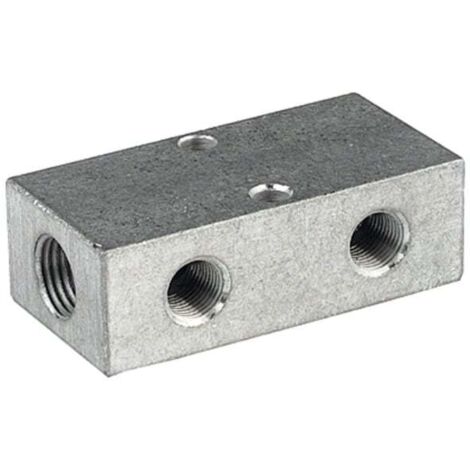 Riegler Verteilerleiste, Abgänge beidseitig, 2 x 3/8, 2 + 2 x 1/4, Alu