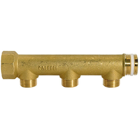 Riegler Verteilerrohr, 3 Abgänge, Eingang 2x1 1/4, Ausgang 3x1/2 AG, MS