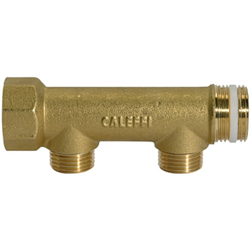 Verteilerrohr, 2 Abgänge, Eingang 2x1 1/4, Ausgang 2x1/2 ag, ms - Riegler