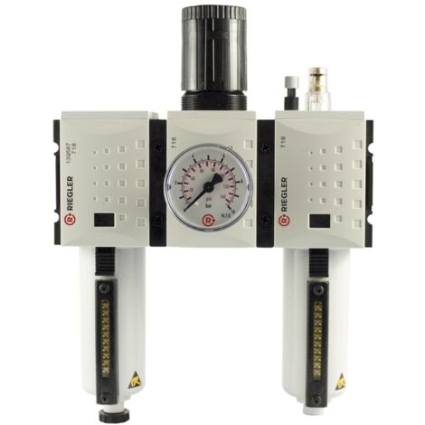 Riegler Wartungseinheit 3-tlg. »FUTURA«, MBeh., BG2, G 1/2, 0,5-8 bar, HA