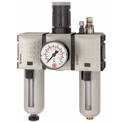 Riegler Wartungseinheit 3-tlg. »FUTURA«, PC, BG 2, G 3/8, 0,5 - 8 bar, HA