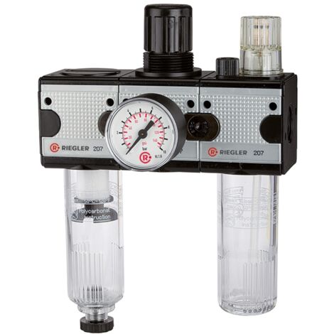 Riegler Wartungseinheit 3-tlg. »multifix«, mit PC-Behälter, BG 1, G 1/4