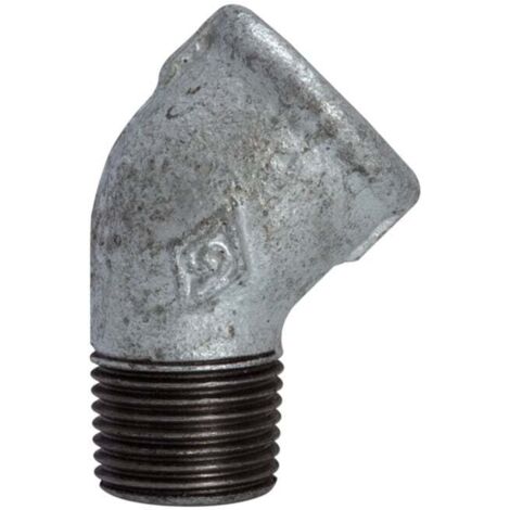 Riegler Winkel 121, 45 °, IG/AG, Rp/R 1/2, schwarzer Temperguss feuerverz.