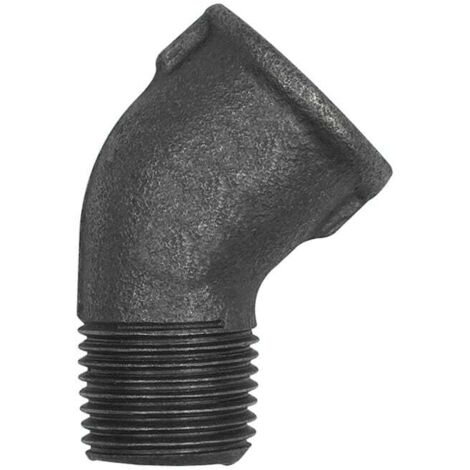 Riegler Winkel 121, 45 °, Rp 1/2 i., R 1/2 a., Temperguss schwarz