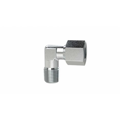 Riegler Winkel-Einschraubverschraubung, NPT 1/8 a., Rohr-Ã˜ 6, Stahl verz., WEV186LSTNPT
