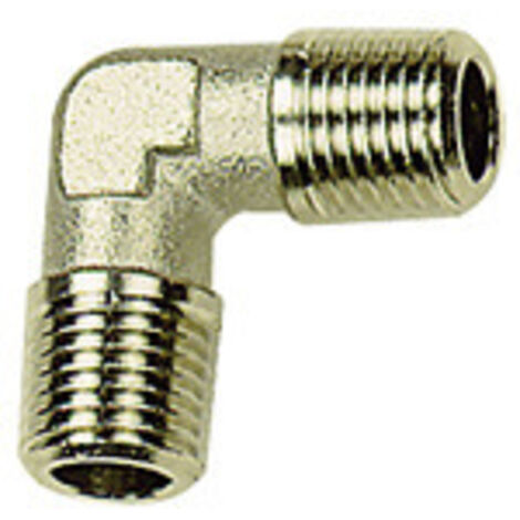 Riegler Winkelstück, außen/außen, R 1/4, SW 13, Messing vernickelt