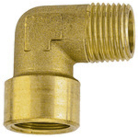 Riegler Winkelstück, innen/außen, G/R 1/8, SW 10, Messing blank