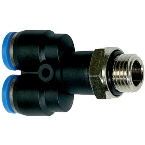 Riegler Y-Steckverschraubung »Blaue Serie «, drehbar, G 3/8 außen, Ã˜ 8 mm