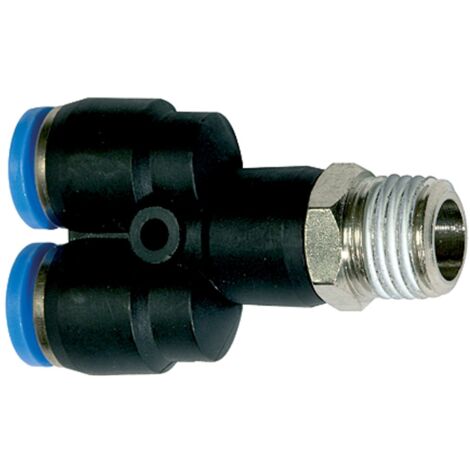 Riegler Y-Steckverschraubung »Blaue Serie «, drehbar, R 1/8 außen, Ã˜ 4 mm